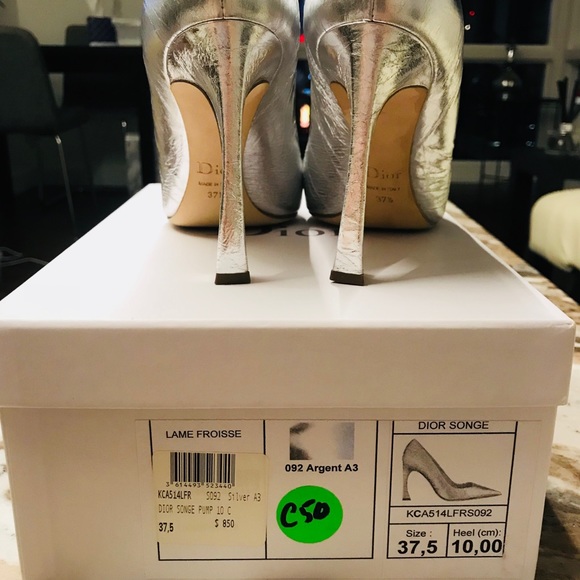 Dior Songe argent silver pump 100mm size 37.5 - Picture 6 of 8